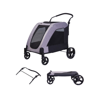 Easy Fold Pet Stroller - One-Touch Folding Design