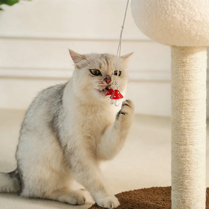 Mushroom-Shaped Cat Tree with Sisal Scratching Post & Cat Bed