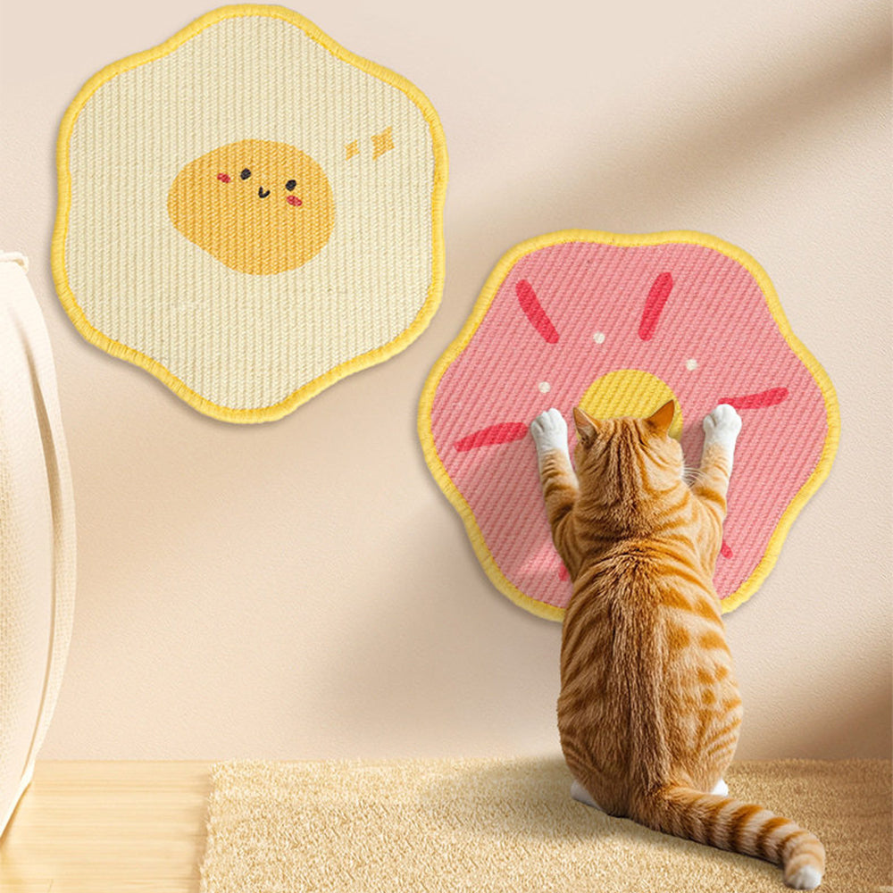 Dopamine Colour Sisal Wall-Mounted Cat Scratching Pad - Heavy Duty Anti-Shed (Self-Adhesive)