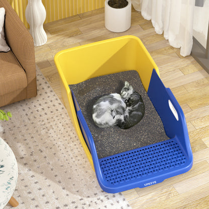 Extra Large Cat Litter Box with Integrated Scoop – High Sides, Easy Clean