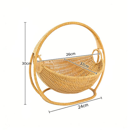 Swing Basket Cat Cradle Bed - Woven-Style Hanging Cat Lounger