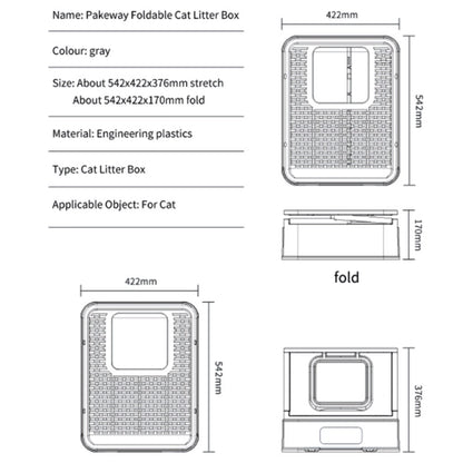 PAKEWAY Foldable Enclosed Cat Litter Box
