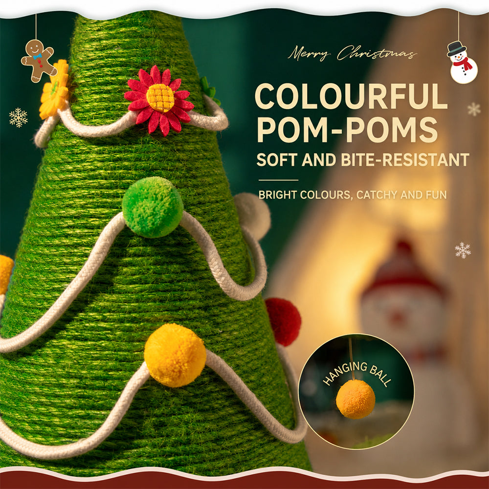 Christmas Cat Tree with Bed & Sisal Scratching Post
