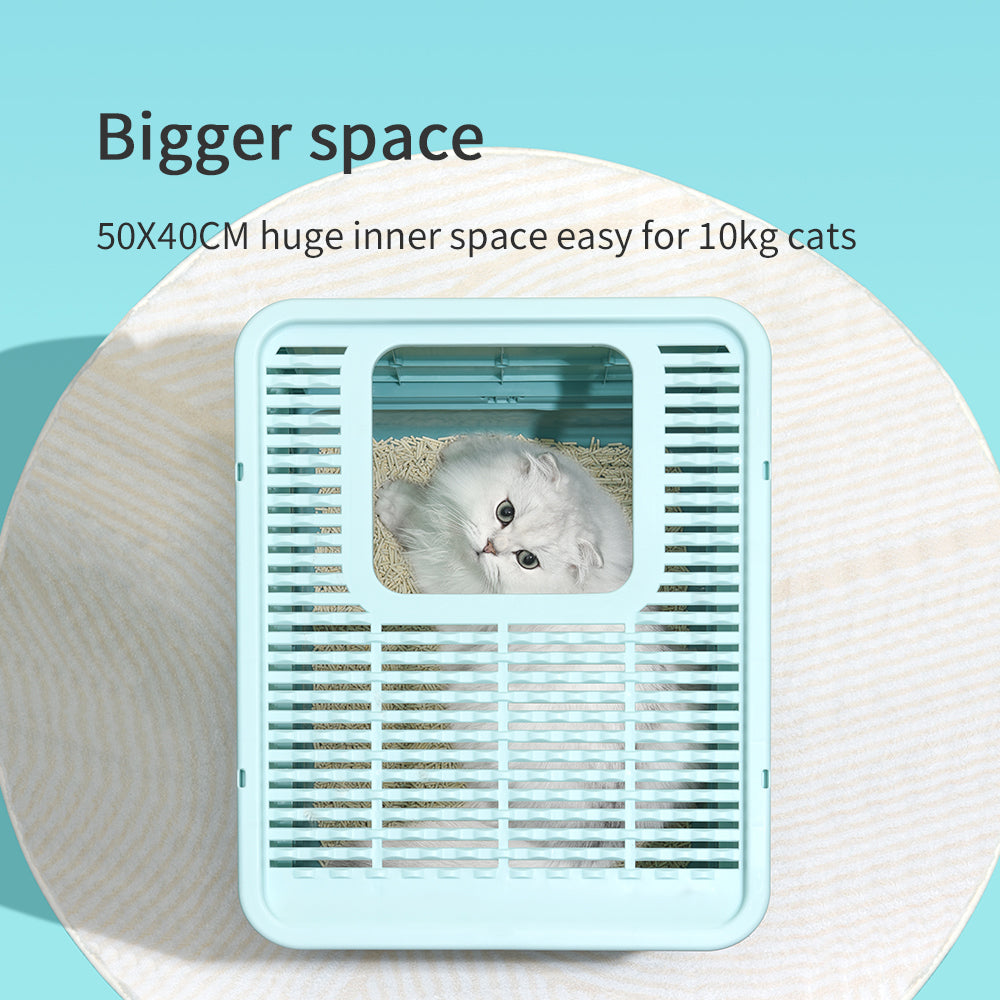 PAKEWAY Foldable Enclosed Cat Litter Box