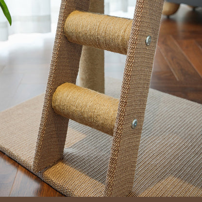 Low Cat Tree with Raised Bed & Sisal Scratching Posts – Step Design