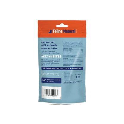FELINE NATURAL Beef Healthy Bites Grain Free Cat Treats 50g
