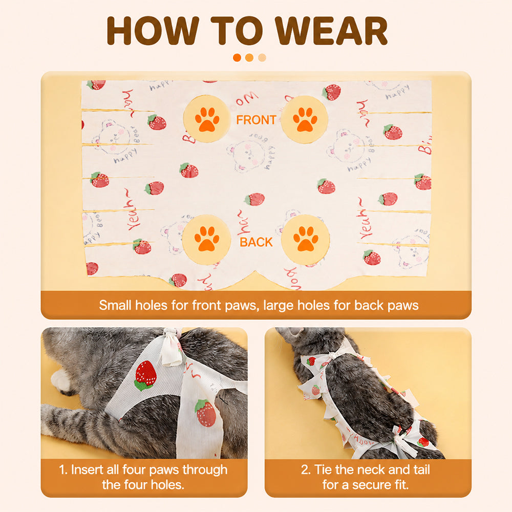 Cat Recovery Suit – Post-Surgery Protective Clothing for Cats (S/M/L)