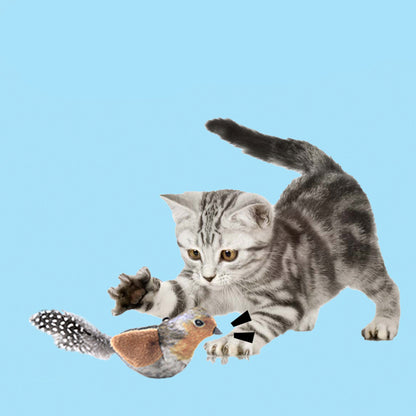 Interactive Chirping Bird Cat Toy – Catnip Sound Teaser Wand