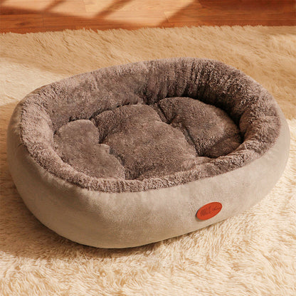 Warm Pet Bed Thick Oval Cozy Cushion