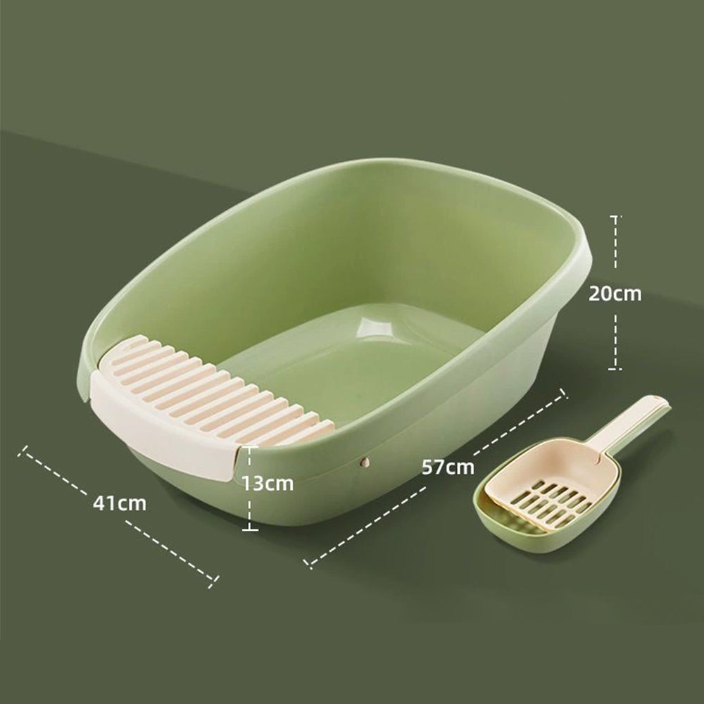Large Open Cat Litter Box with Removable Wide Step