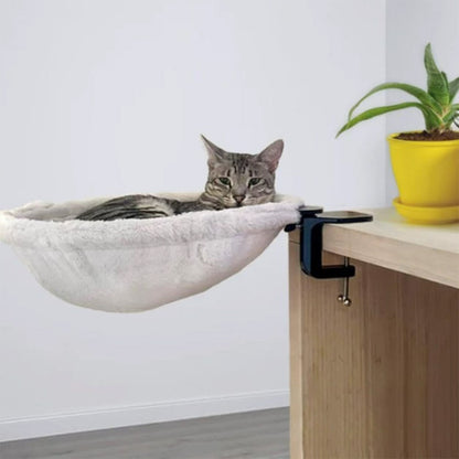 Desk-Mounted Cat Hammock – Clip-On Cat Bed for Table & Desk