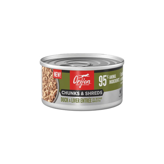 ORIJEN Chunks & Shreds - Duck & Liver Entrée Adult Wet Cat Food