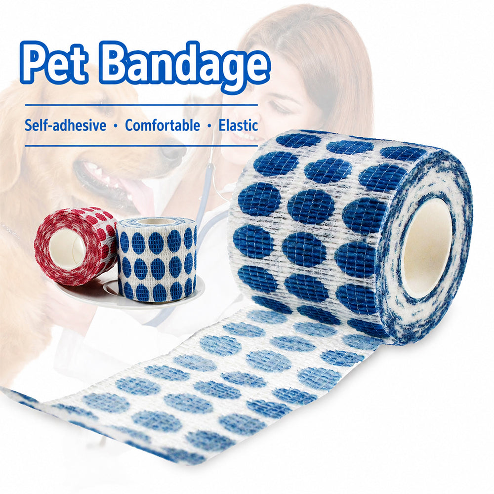 Pet Self-Adhesive Bandage – Vet Wrap Cohesive No-Glue for Cats & Dogs