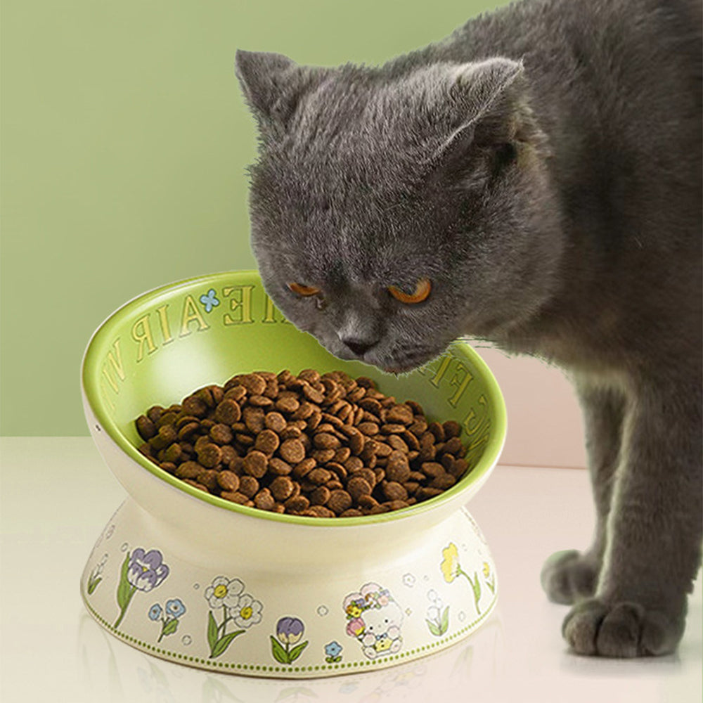 Green Rabbit Ceramic Pet Bowl