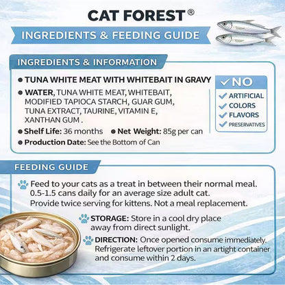 CAT FOREST Classic Tuna White Meat with Whitebait in Gravy Canned Cat Food