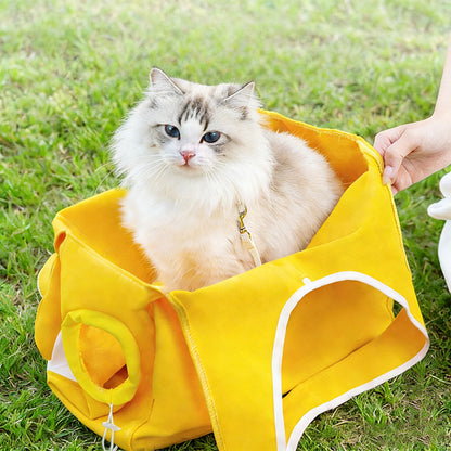 Canvas Cat Carrier Shoulder Bag – Large Capacity Travel Cat Tote