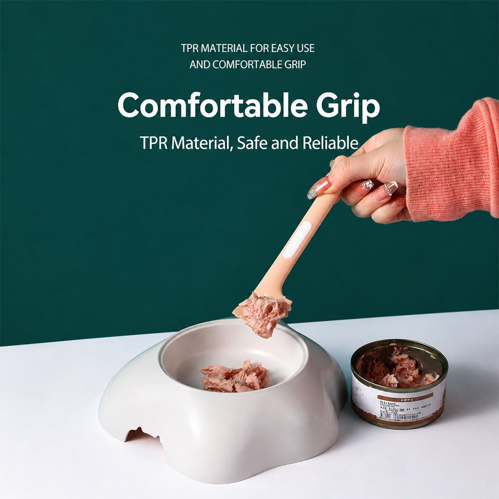 Pet Food Spoon Silicone Can Scraper Long Handle