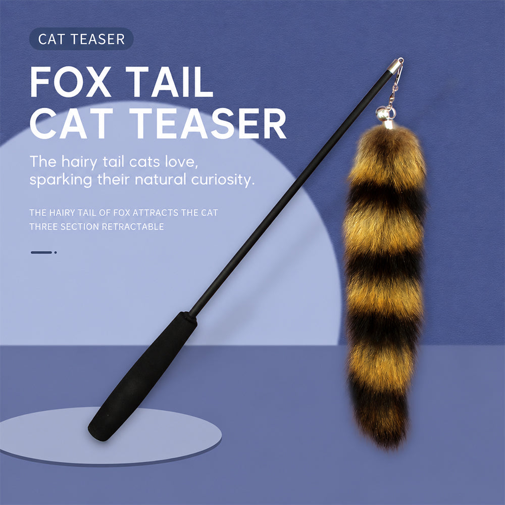 Cat Wand Toy Extendable Feather Teaser with Refill Head | PETSO