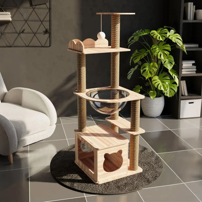 Playland Multi-Level Cat Tree with Space Pod & Sisal Scratching Posts