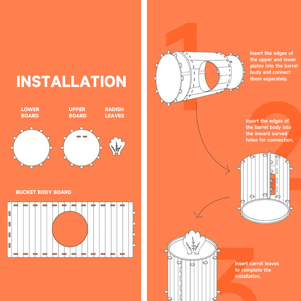 Assembled Carrot Barrel Felt Cat Bed