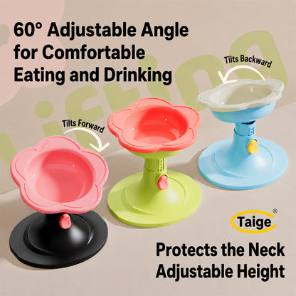 Adjustable Elevated Pet Bowl Ceramic Neck Support