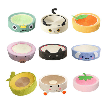 Cartoon Round Cat Scratcher - 40X40X10cm