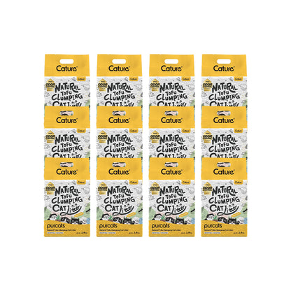 CATURE Original Tofu Clumping Cat Litter – Unscented, Fast Clumping, Low Tracking
