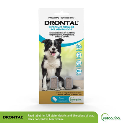 DRONTAL Dog Deworming Chews for Dogs (10kg)
