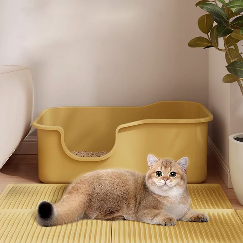 Extra Large Interlocking Cat Litter Mat – Washable Anti-Tracking Litter Catcher