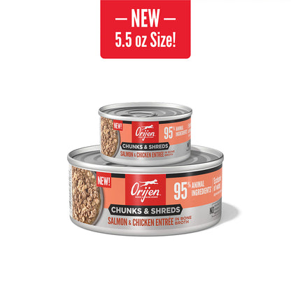 ORIJEN Chunks & Shreds - Salmon & Chicken Entrée Adult Wet Cat Food