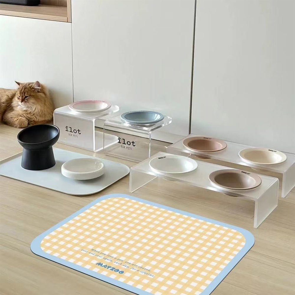 Large Waterproof PVC Pet Feeding Mat 1Pcs Random