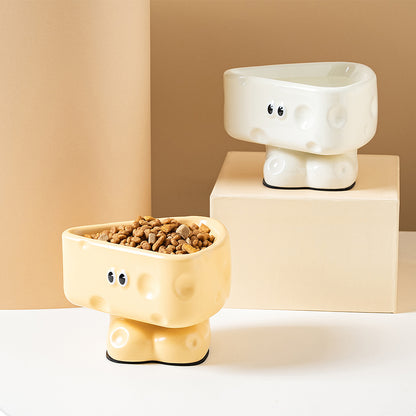 Elevated Ceramic Pet Bowl Anti Tip Neck Support