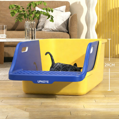 Extra Large Cat Litter Box with Integrated Scoop – High Sides, Easy Clean