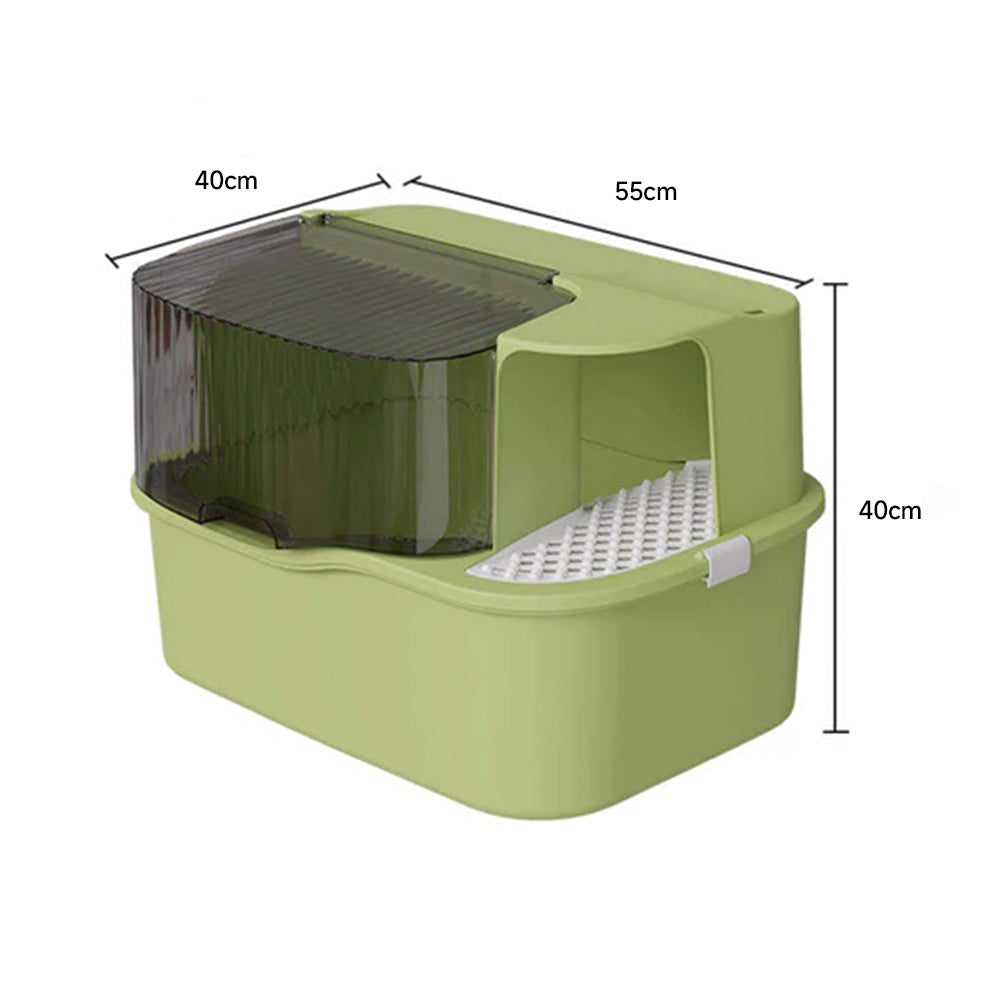 Extra Large Front Entry Cat Litter Box – Anti-Tracking Corridor Design 55x40x40cm