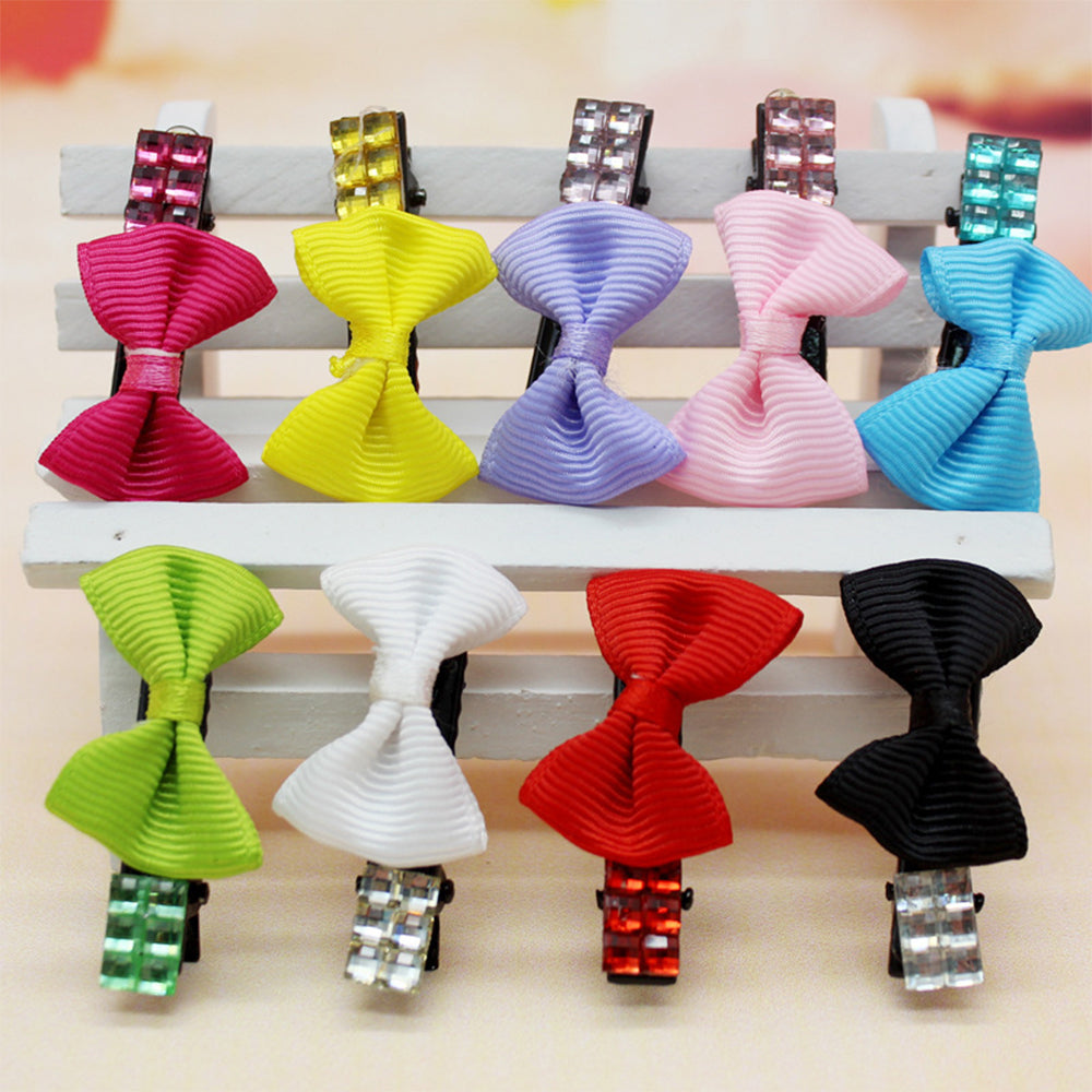 Pet Hair Clip Cute Cherry Bow Grooming Accessory Random 1pc
