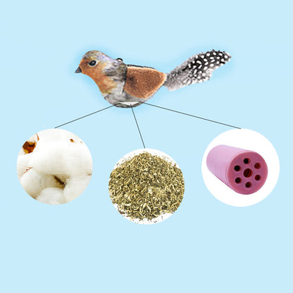 Interactive Chirping Bird Cat Toy – Catnip Sound Teaser Wand