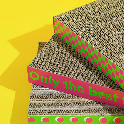 ZEZE 3-in-1 Cat Scratcher – Large Corrugated Cardboard