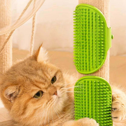 Silicone Cat Self Groomer – Corner & Furniture Mount Brush 1Pcs Random