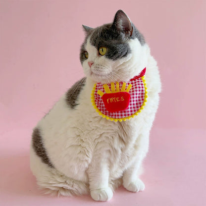French Fries Pet Bandana Bib – Cute Drool Scarf