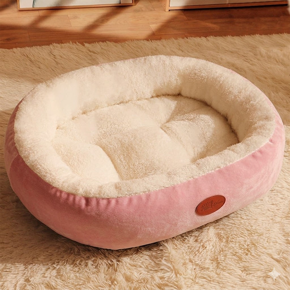 Warm Pet Bed Thick Oval Cozy Cushion