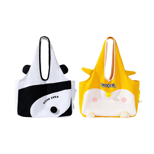 Canvas Cat Carrier Shoulder Bag – Large Capacity Travel Cat Tote