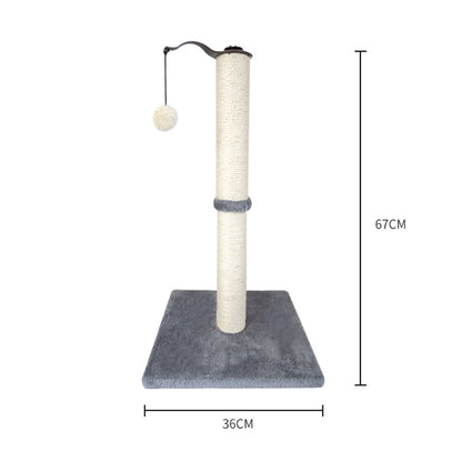 Sisal Cat Scratching Post with Hanging Toy – 67cm Single Post