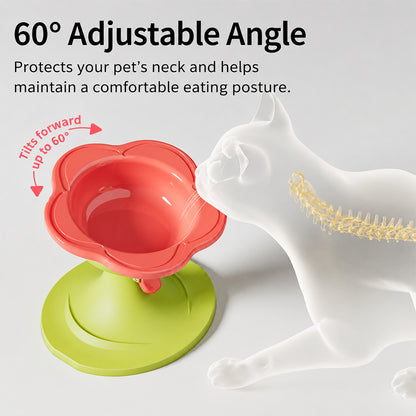Adjustable Elevated Pet Bowl Ceramic Neck Support