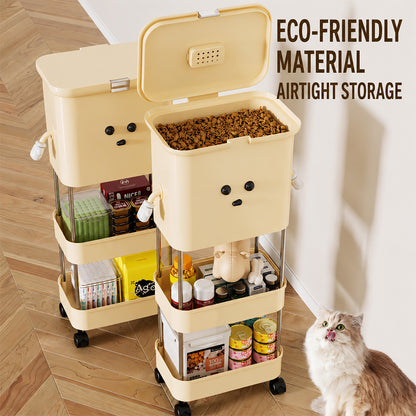 Pet Food Storage Container | Airtight with Wheels — 2 & 3 Layer