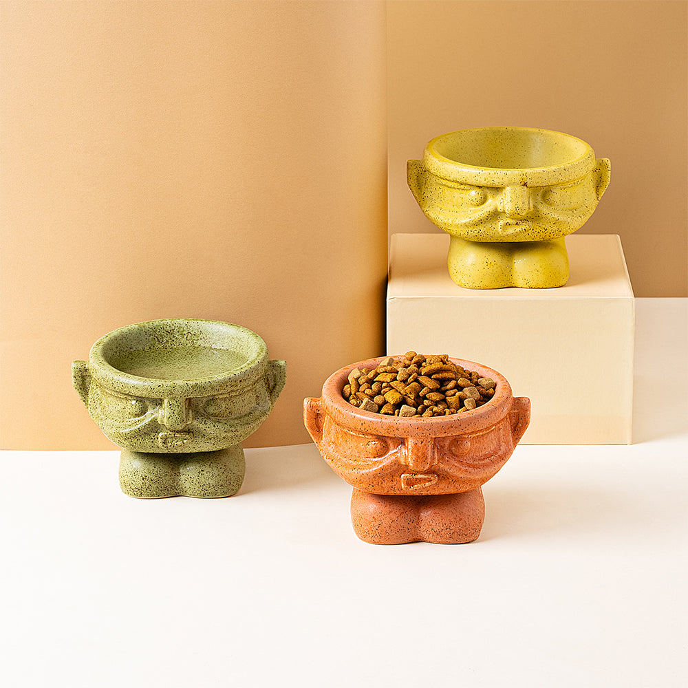 Elevated Ceramic Pet Bowl Anti Tip Neck Support