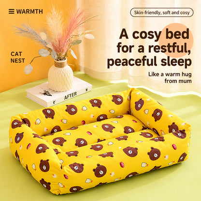 Pet Bed Bolster Square Removable Washable