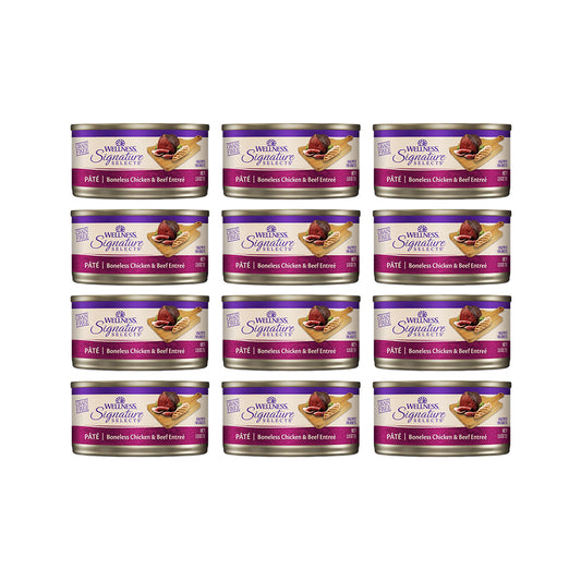 WELLNESS Core Signature Selects Boneless Chicken & Beef Wet Cat Food 79g x 12