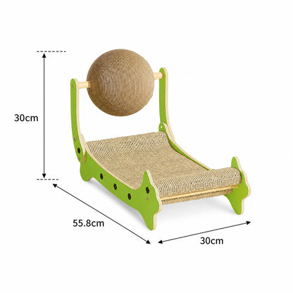 Cat Scratcher Lounger with Bed