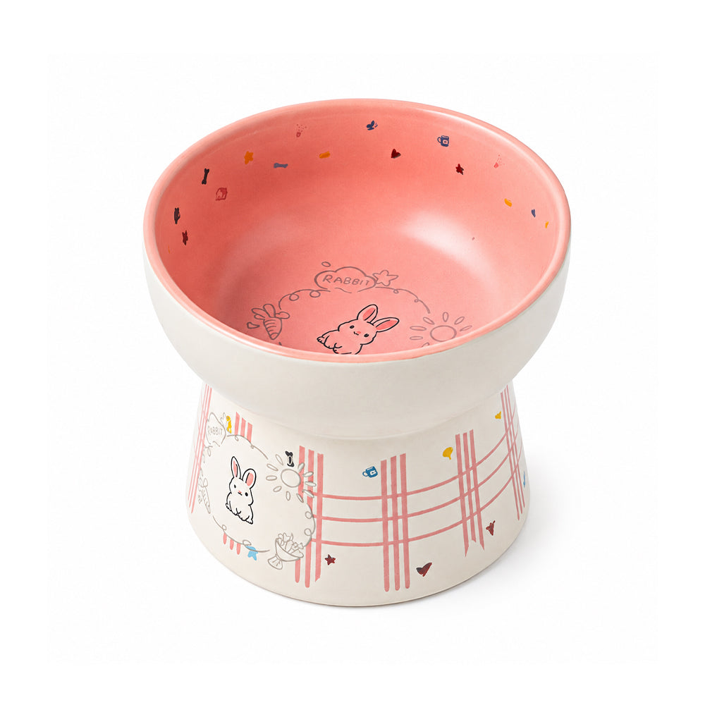 Elevated Ceramic Pet Bowl Anti Tip Neck Support