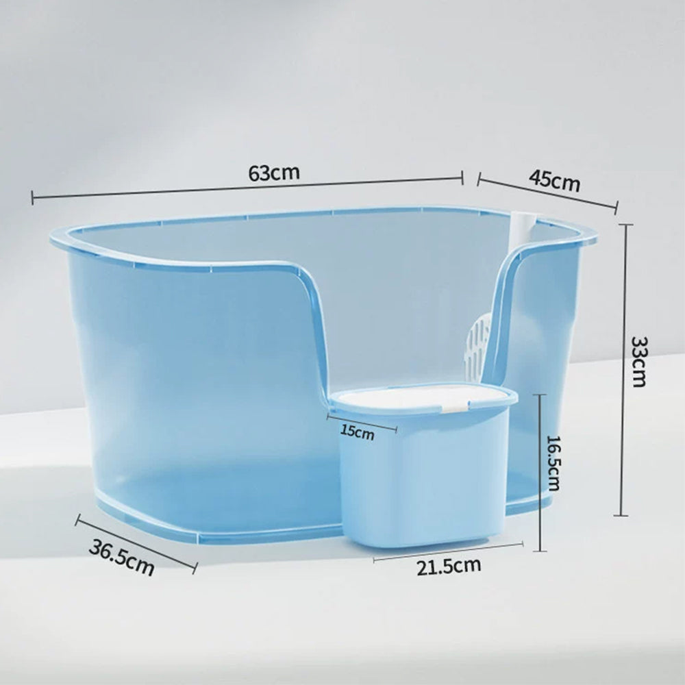 WINK HONEY Extra-Large Anti-splash Cat Litter Box With Trash Bin & Stairway